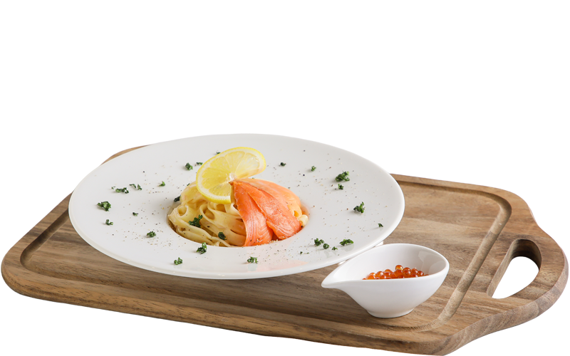 サーモンとイクラのレモンクリームパスタ